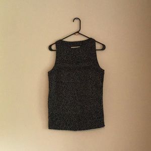 NWT Loft black and white speckled sweater tank top